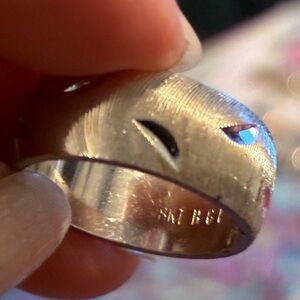 18kt White Gold wide wedding band